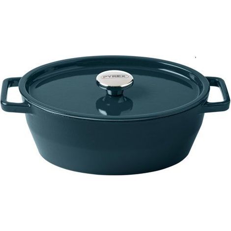 Cocotte ovale - PYREX - Slow Cook - 29 cm - Fonte - Deep Blue (1/4)