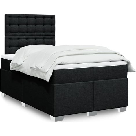 Cama box spring con colchón tela negro 120x190 cm vidaXL (1/5)