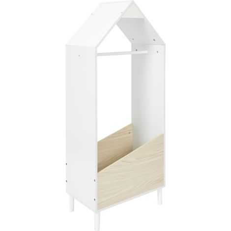 Penderie Enfant "Maya" 116cm Blanc & Beige (1/4)