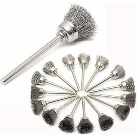 Ensemble de 45pcs Fil d'acier Inoxydable Brosse Métallique de Forage Brosses Dremel Accessoires de Outils Rotatifs pour Nettoyage Polissage (1/5)