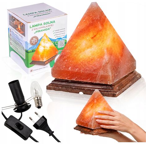 Natürliche Salzlampe - Pyramide - Himalaya-Salz, Ionisator