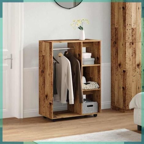 Garde-robe - 856668 - vieux bois - 80 x 40 x 110 cm - bois d'ingénierie (1/5)