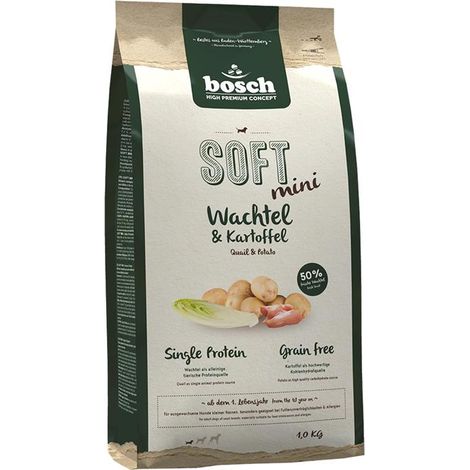 Bosch HPC Hundetrockenfutter Adult Soft Mini 1 kg Wachtel & Kartoffel Trockenfutter