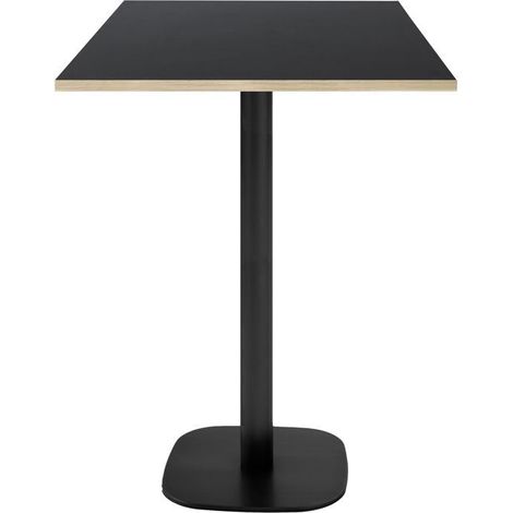Mange-debout 60 x 60 cm - modèle Round noir chants bois (1/4)