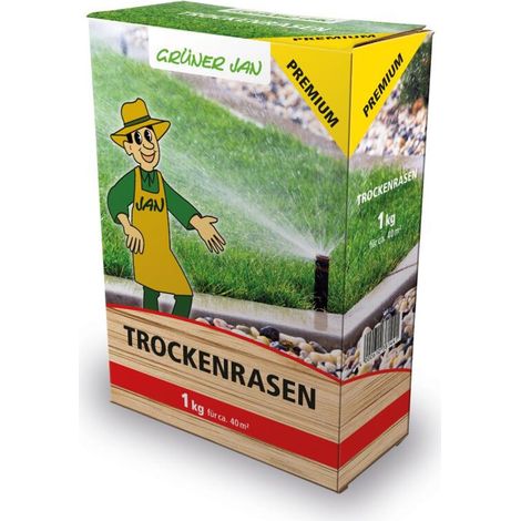 7x1kg Grüner Jan Trockenrasen Premium Rasensamen Hitzebeständig ca 400m2 Fläche