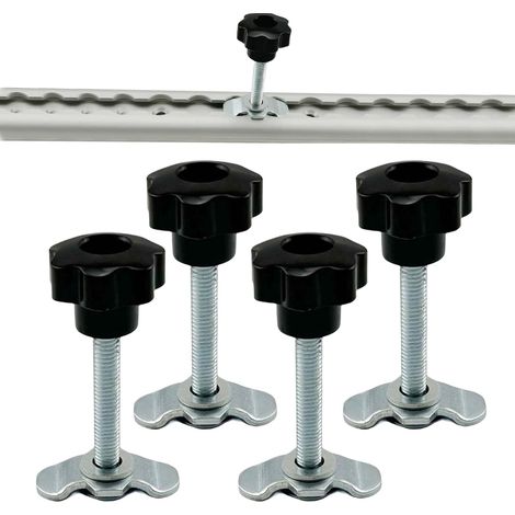 M8x 60mm Rail En L, Écrou Fileté à Ergots pour Rail en L, Pièces Anti-Dérapantes Pour Le Système Et Accessoires De Remplacement Pour Les Camions, Avions, Entrepôts, Garages Et (1/4)