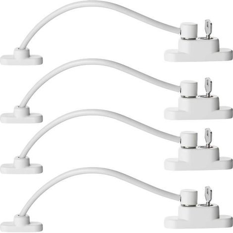 4PCS Entrebâilleur de Fenêtre Sécurité pour Porte Verrouillage de Sécurité Câble Résistant et Verrouillage à Clé pour Bébé Enfant (1/3)