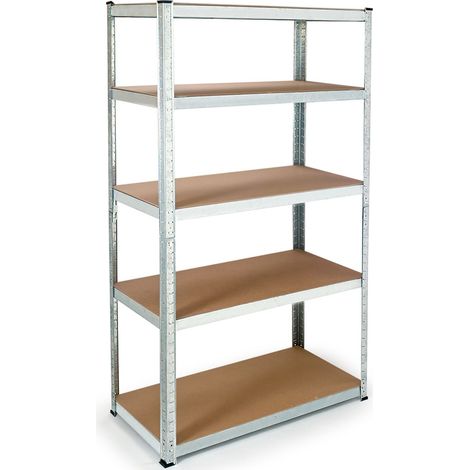Etagère modulable charges lourdes IDMARKET - 5 plateaux - En métal - Naturel (1/5)