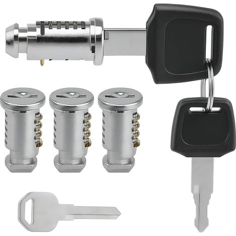 Lot de 4 Cylindres de Serrure pour Coffre de Toit, clé et Cylindre pour Coffre de Toit, Accessoires pour Porte-vélos, Porte-Bagages de avec Clé de Rechange (1/5)