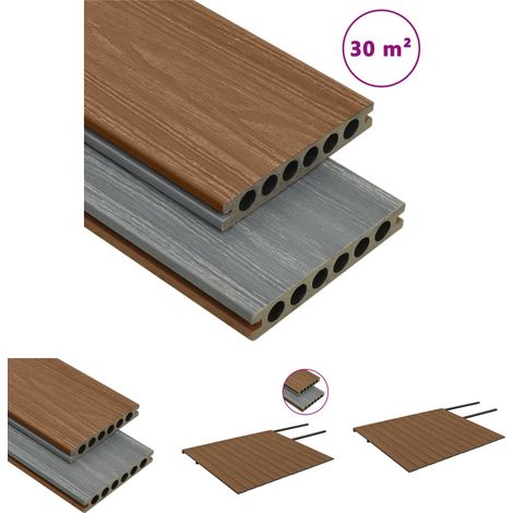 WPC Terrassendielen mit Zubehör Braun und Grau 30 m² 4 m (1/5)