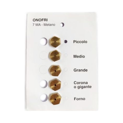 INIETTORI UGELLI KIT RICAMBIO CUCINA PIANO COTTURA  METANO 7MA ONOFRI (00804)