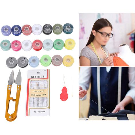 Mini kit de couture portable - Idéal pour les voyages et la maison - Petite boîte en métal (1/5)