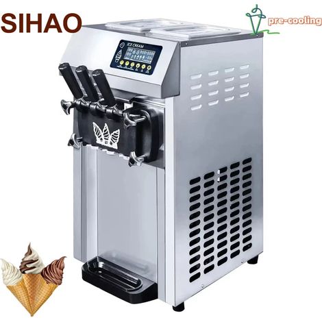 Pre-cool Softeismaschine Eiscreme Speiseeismaschine 3 Flavors A126 Kommerzielle