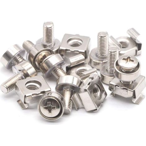 M5x20 Écrous à Cage et vis en Acier Carbone plaqué Nickel Écrou (50 pièces)
