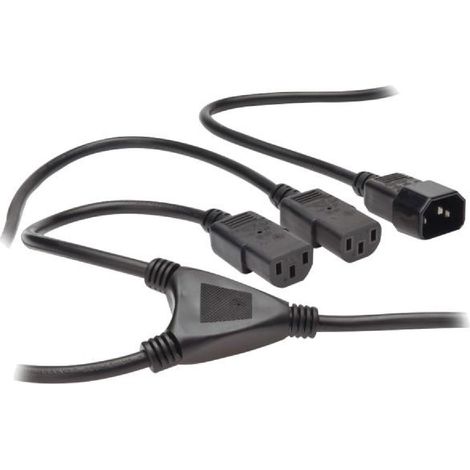 Cable double C13 femelle vers C14 mal 1.7m