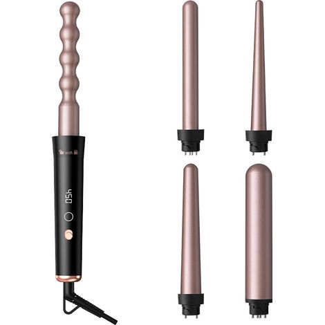 Esta rizadora 5 en 1 cuenta con accesorios intercambiables, pantalla LCD y control de temperatura. (Enchufe estándar del Reino Unido) (1/5)