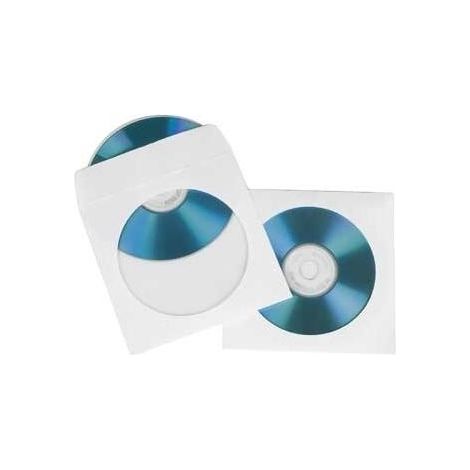 Hama CD/DVD Paper Protection Sleeves, white, pack of 25 1 discos Blanco