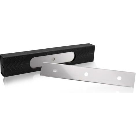 25 lames de grattoir à peinture double tranchant de 15 cm, réversibles, affûtées, avec boîte de rangement, pour grattoirs à vitre, peinture, autocollants et adhésifs