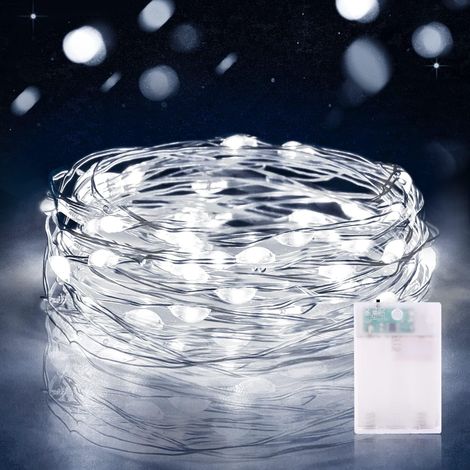 Guirlande Lumineuse LED à Piles 2M 20 LEDs Mini Guirlande LED avec Minuterie Interieur Extérieur Décoration Lumière pour Chambre Noël Mariage Anniversaire Soirée (4 Pièces, Blanc Chaud)