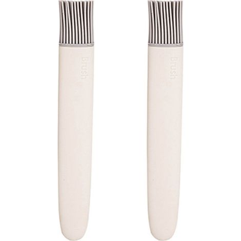 Pinceau à pâtisserie, pinceau à badigeonner pour sauce barbecue, marinade, huile pour viande, pinceau en silicone résistant à la chaleur et de qualité alimentaire, gris (1/4)
