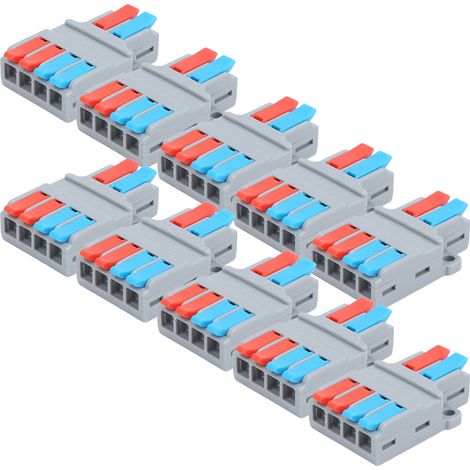 Lot de 10 connecteurs de câble multifonctions 2 entrées 4 sorties, connexion rapide LT-624 (1/5)