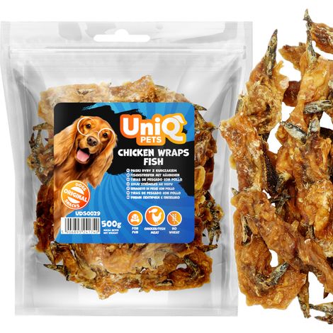 Uniq Pets Fleischleckerli FÜR HUNDE 500g Fischstreifen mit Hühnchen (1/5)