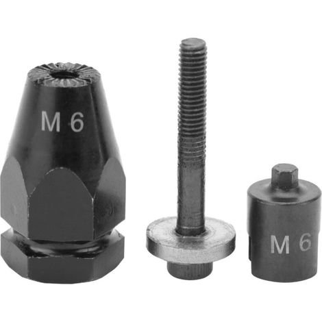 Pistolet à rivets pneumatique avec embouts M6 pour écrous rivetés et fixation par sertissage (1/5)