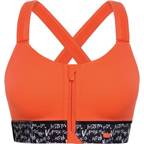 Sujetador deportivo Shefit naranja con sujeción media y ajuste 2XL (1/5)