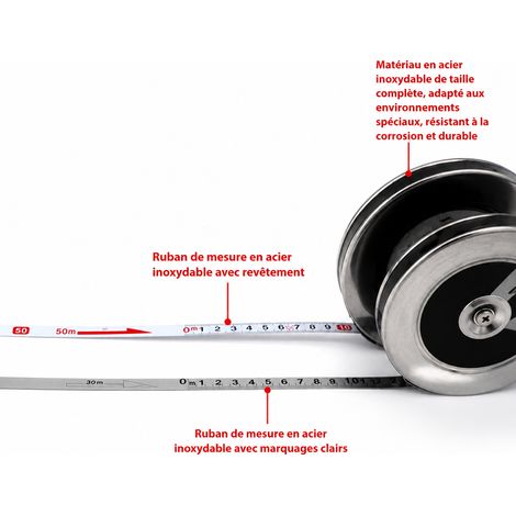 Décamètre ruban en acier inoxydable galvanisé 20 m boîtier circulaire portable 20 105 1 kg – Livraison gratuite