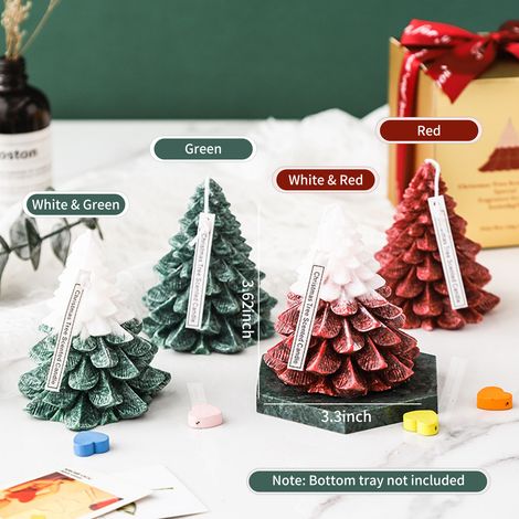 Bougies de Noël en forme de tour, sans fumée et parfumées, pour décoration de fêtes de Noël, mariages, spas et cadeaux. (1/2)