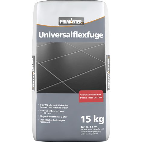 Primaster Universalflexfuge zementgrau 15 kg Flexfugenmörtel Fugenmörtel Mörtel