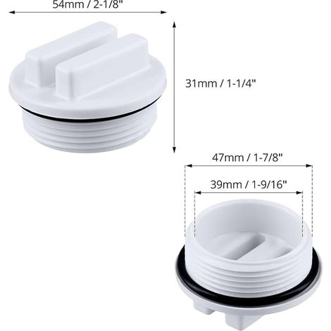 Swimming Pool Hose Stoppers, 1.5 Inches Skimmer Pool Cap with O-Ring, for Winter Swimming Pool (1/4)