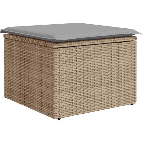 Maison Exclusive - Gartensofa-set 7 pcs Beige und Hellgrau Poly-R