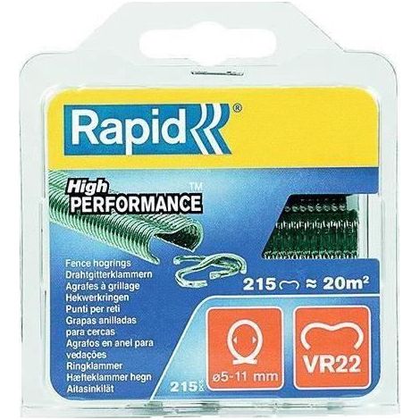 Rapid VR22 Grapas para malla verde caja 215 piezas