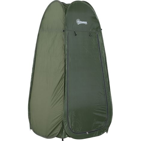Rideau de douche imperméable et pliable en polyester et plastique, 100 x 100 x 185 cm, couleur kaki.