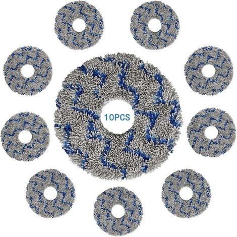 (10 pièces) Tampons de vadrouille lavables et réutilisables pour ECOVACS DEEBOT X1 OMNI/ X1 PRO OMNI/ X1 TURBO/ X1 PLUS/T10 OMNI/ T10 TURBO, lingettes anti-taches fortes en microfibre (1/4)