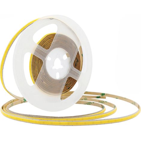 Bande Led Cob Slim Ip20 24V 6W/M 4000K 600Lm/M - Rouleau De 5 Mètres À Haute Densité Lumineuse (504 Led/M) Pour Installations Linéaires (1/4)