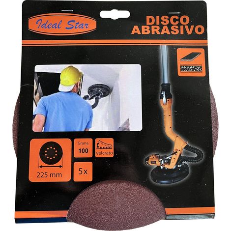DISCO ABRASIVO VELCRATO PER LEVIGATRICE IDEAL STAR Ø 225
