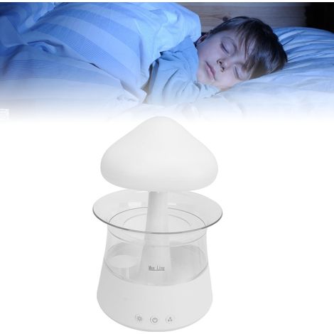Humidificador Nube de Lluvia Difusor de Aromaterapia con Forma de Hongo 300 ml, ABS 7 Efectos de Luz Cambiantes USB (1/5)