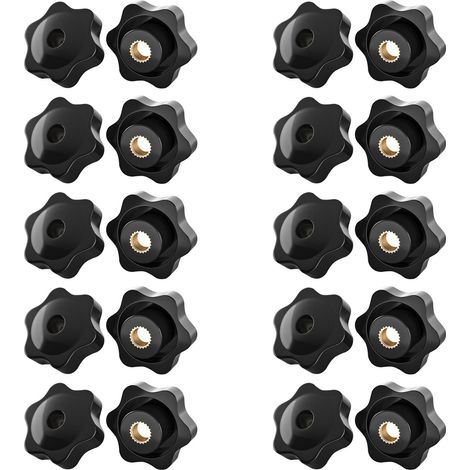 Lot de 20 écrous à poignée étoile M8 - Bouton de serrage - Écrou (1/5)