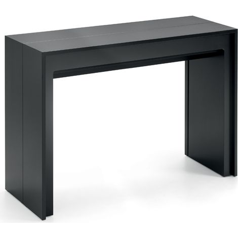 Consolle Allungabile Segmenta 110x42,5/297,5x78 cm in MDF Laccato Nero Opaco (1/3)