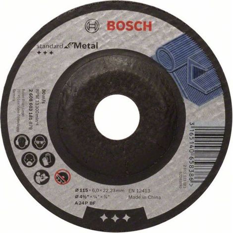 BOSCH 2608603181 DISQUES DE POLISSAGE EN MÉTAL AVEC CENTRE ABATTUS