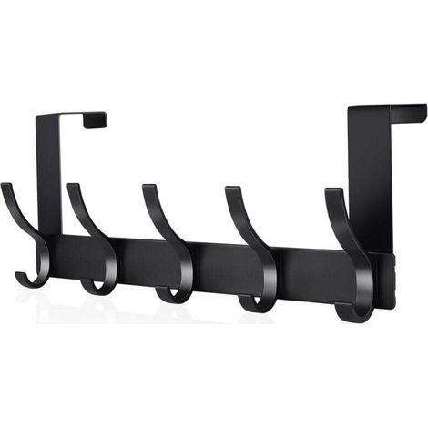 Crochets de porte, crochets de suspension en acier inoxydable (noir)