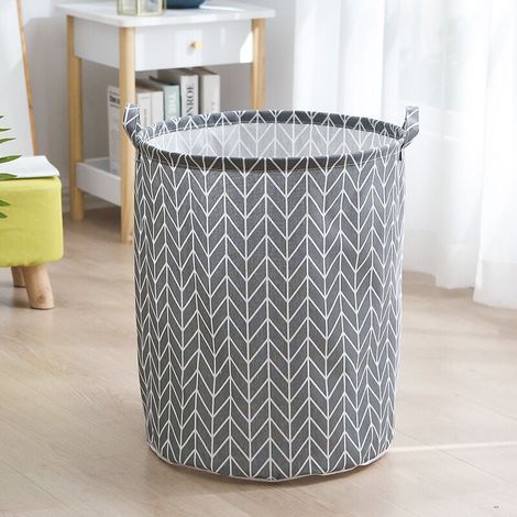 Panier À Linge - Cylindrique Pliable 40 cm H × 30 cm D - Pour Tri Et Transport Des Vêtements Sales - Chambre Enfant Ou Salle De Bain - 1 Pièce