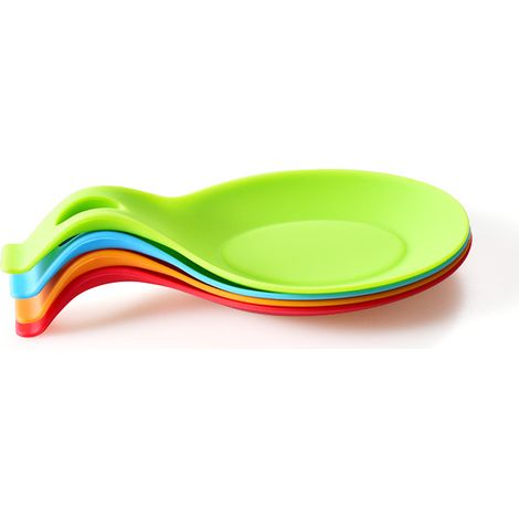 Repose-cuillère en Silicone - Uni - Lot de 4 - Résistant à la chaleur - Sans BPA (1/5)