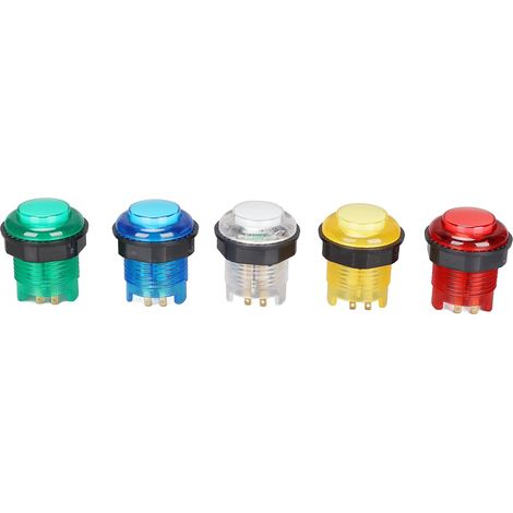 5-Piece LED Push Buttons, 12V, Gold-Plated Contacts (12V) (1/5)