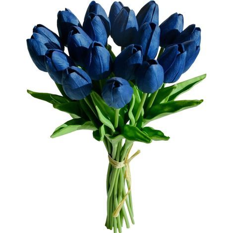 Lot de 10 tulipes en soie rose rouge, de 34 cm (13,5 pouces), idéales pour la décoration de la maison, des mariages, de la fête des mères, de Pâques et de la Saint-Valentin. (1/5)