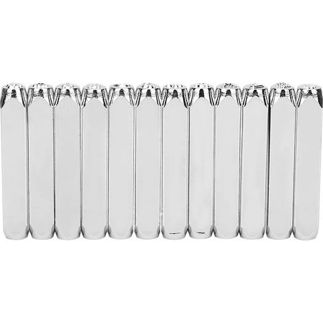 Jeu de 12 poinçons de frappe 6mm carbone pour métal, cuir et bijoux, embout 1/4" (1/5)