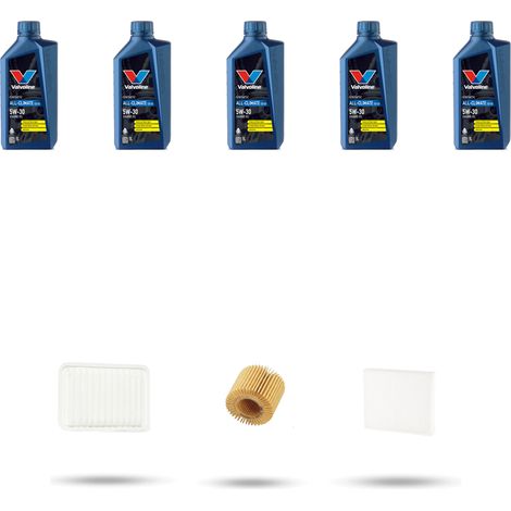 Kit tagliando 3 FILTRI e 5L OLIO compatibile con Toyota Auris I (E150) 1.8 16v 108kw Dal 2009 (1/5)
