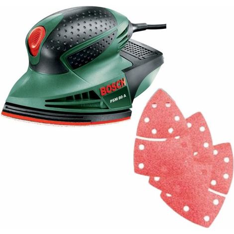 Bosch – Ponceuse triangulaire 80W – Orbite 1,4mm à 20000 tr/min – Aspiration intégrée – Pour ponçage bois dur